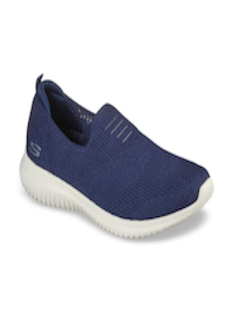 navy blue skechers slip-on